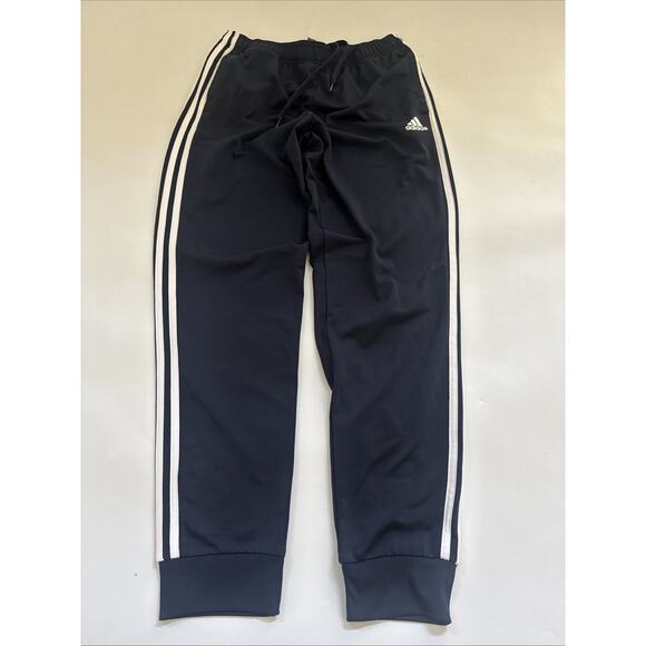 Adidas Track Jogging Pants Mens Medium Navy 3 Stripes Warm Up Joggers - Picture 1 of 10
